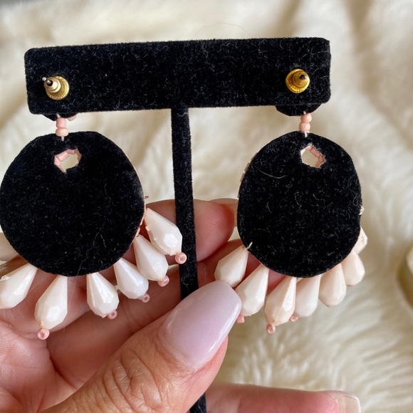 SugarFix blush colored beaded round dangling earrings - Picture 2 of 3